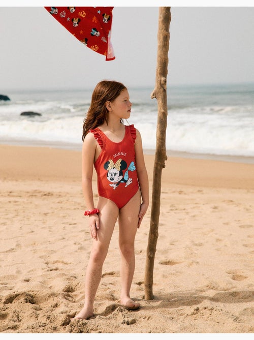 Maillot de bain avec imprimé Minnie et bretelles à volants - Kiabi