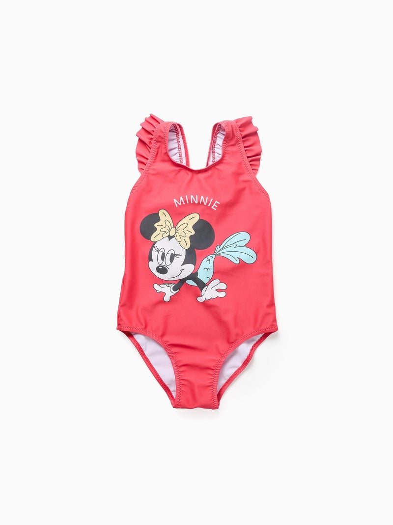 Maillot de bain avec imprimé Minnie et bretelles à volants Rose - Kiabi