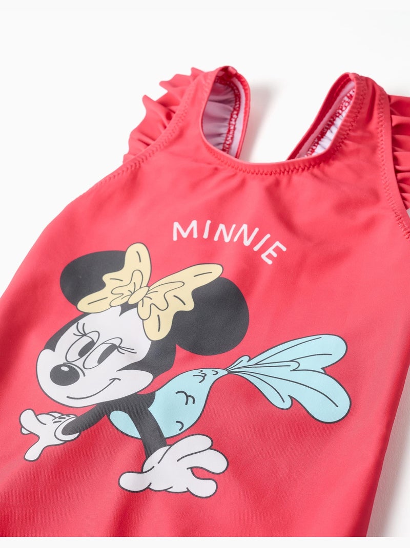 Maillot de bain avec imprimé Minnie et bretelles à volants Rose - Kiabi