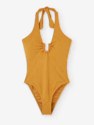 Maillot de Bain avec Texture et Détail en U