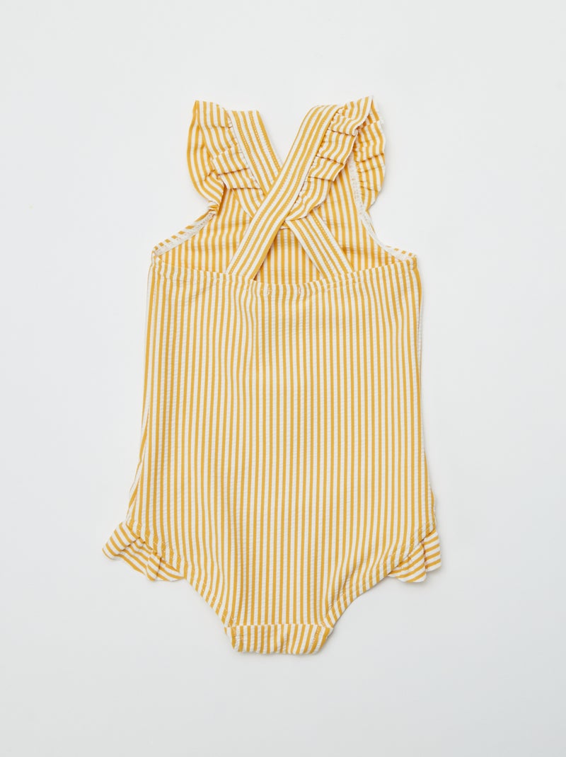 Maillot de bain avec volants - 1 pièce JAUNE - Kiabi