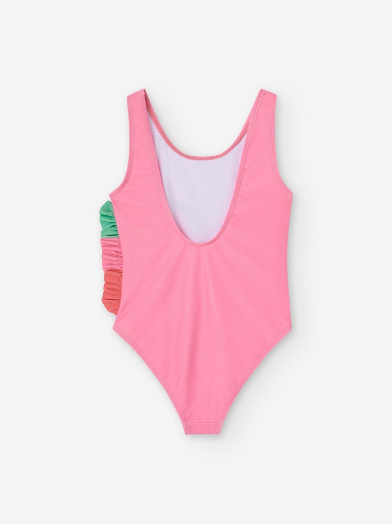 Maillot de Bain avec Volants Latéraux Rose clair - Kiabi