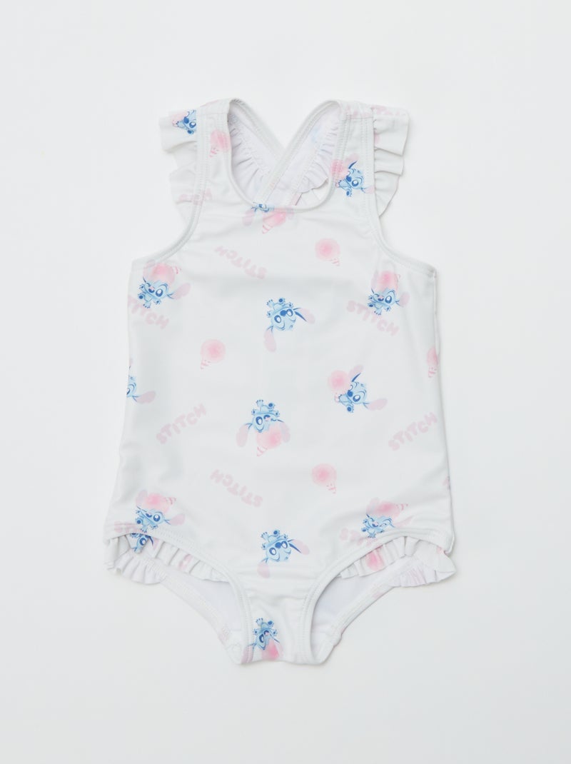 Maillot de bain avec volants 'Stitch' 'Disney' - 1 pièce BLANC - Kiabi