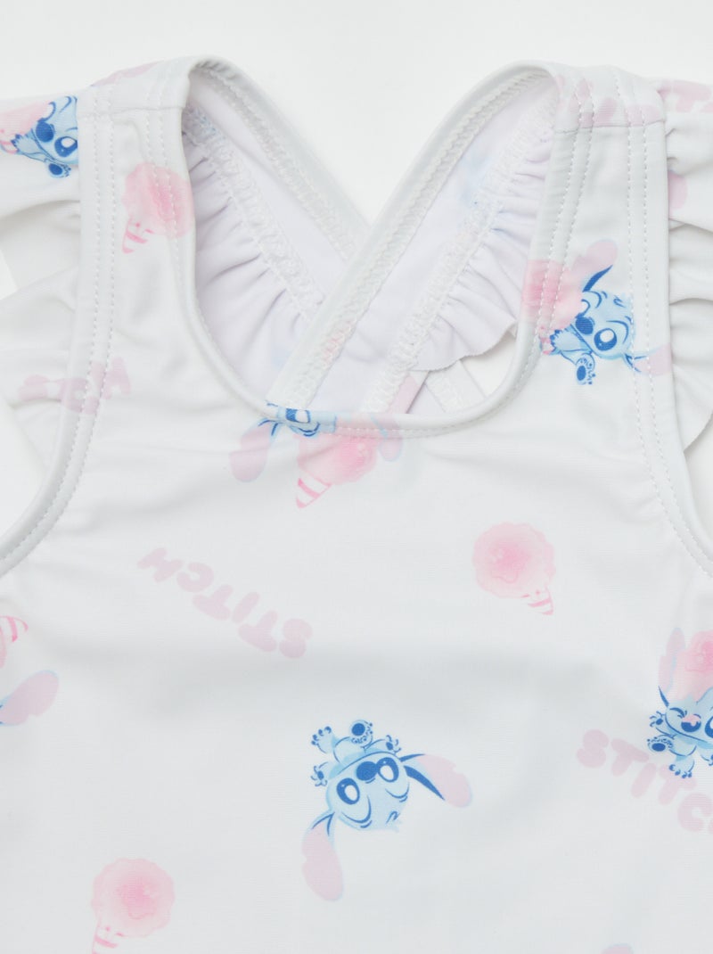 Maillot de bain avec volants 'Stitch' 'Disney' - 1 pièce BLANC - Kiabi