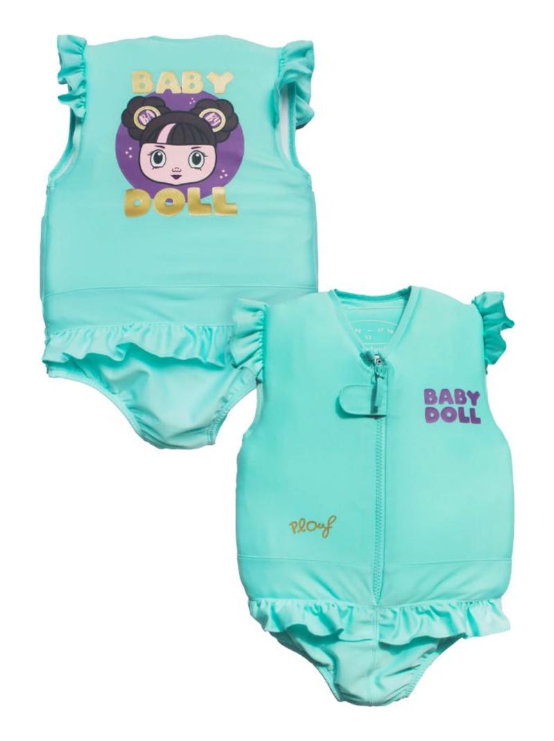 Maillot de Bain Bb Doll Enfant avec Flotteurs - Accessoire de Natation Fille Bleu turquoise - Kiabi