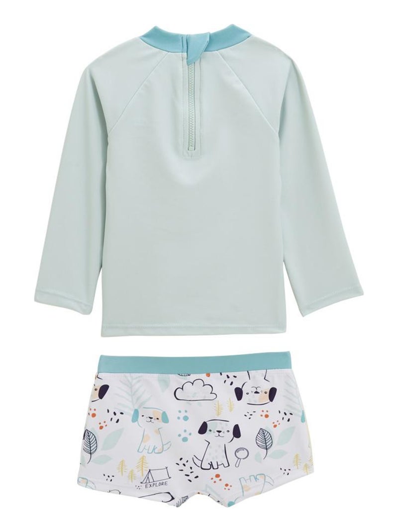 Maillot de bain bébé 2 pièces t-shirt de protection UV & boxer Elliot Bleu - Kiabi