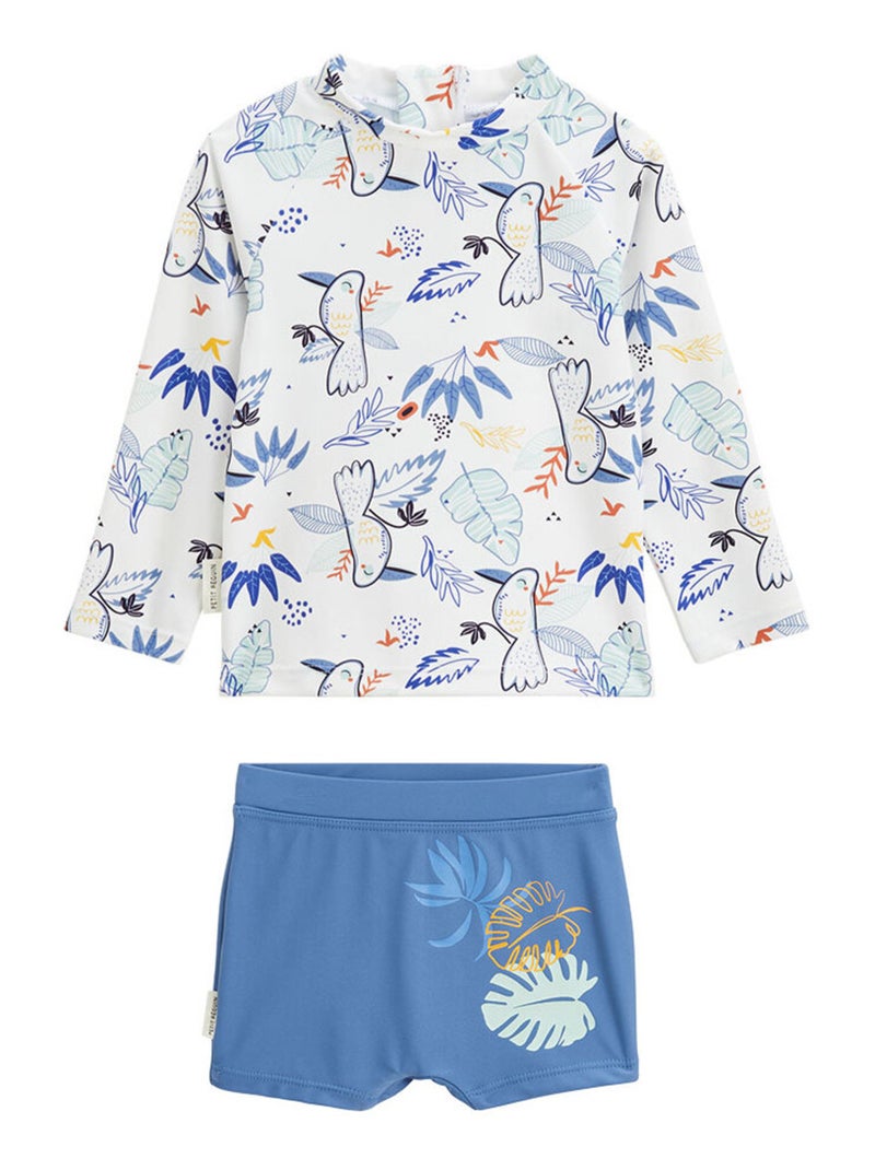 Maillot de bain bébé 2 pièces t-shirt de protection UV & boxer Mexico Bleu - Kiabi