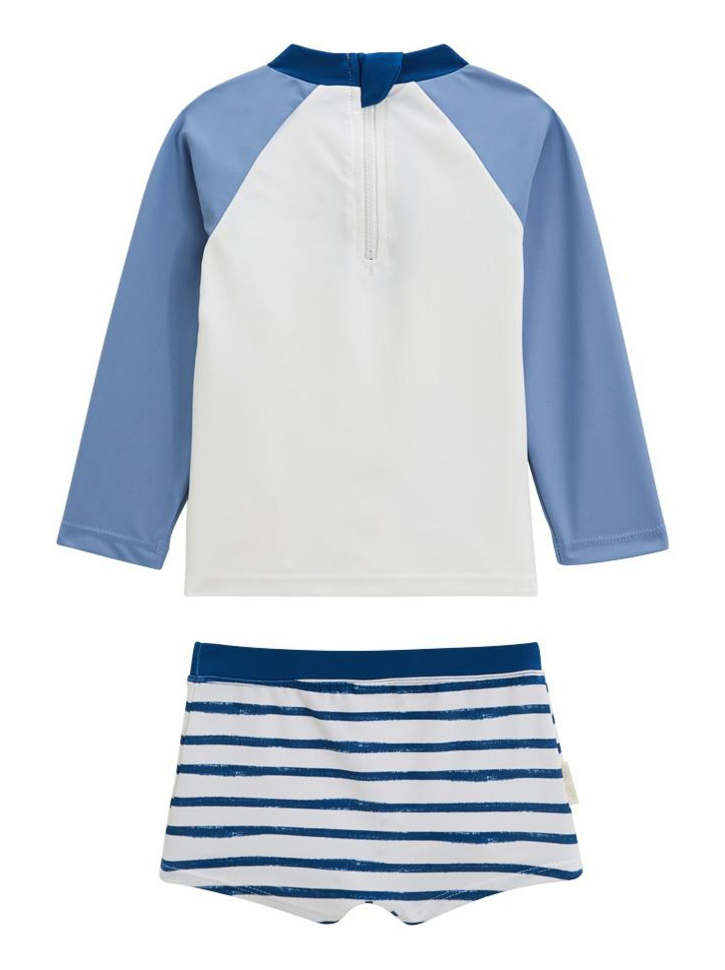 Maillot De Bain Bébé Garçon 2 Pièces Anti-UV - T-shirt Manches Longues Et Short, Polyester-spandex, Idéal Piscine Plage - 3
