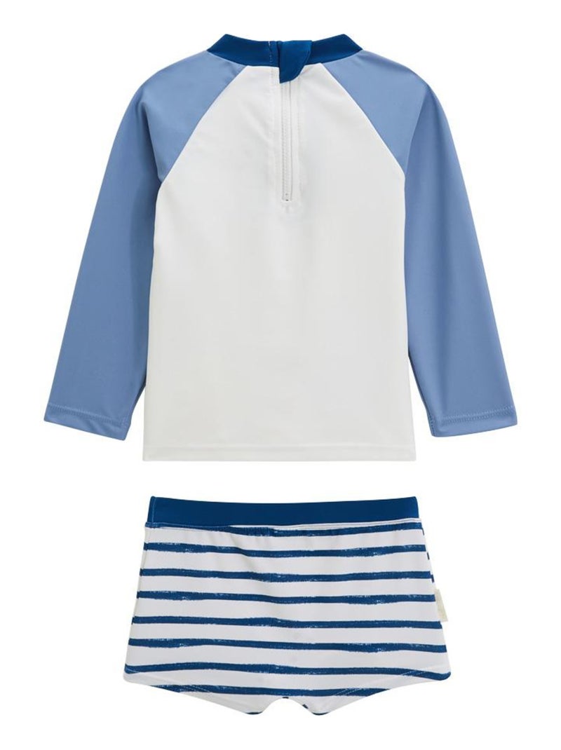 Maillot de bain bébé 2 pièces t-shirt de protection UV & boxer Saint Malo Bleu - Kiabi