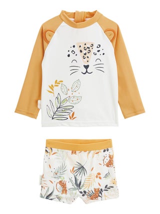 Maillot de bain bébé 2 pièces t-shirt de protection UV & boxer Wakae
