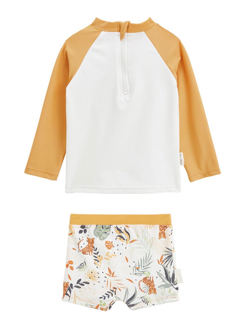 Maillot de bain bébé 2 pièces t-shirt de protection UV & boxer Wakae Moutarde - Kiabi