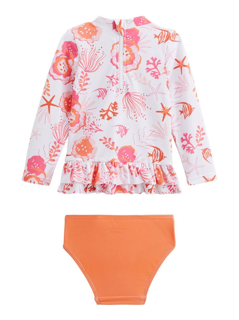 Maillot de bain bébé 2 pièces t-shirt de protection UV & culotte Bahamas Ecru - Kiabi