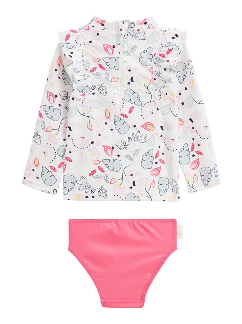 Maillot de bain bébé 2 pièces t-shirt de protection UV & culotte Mindanao Ecru - Kiabi