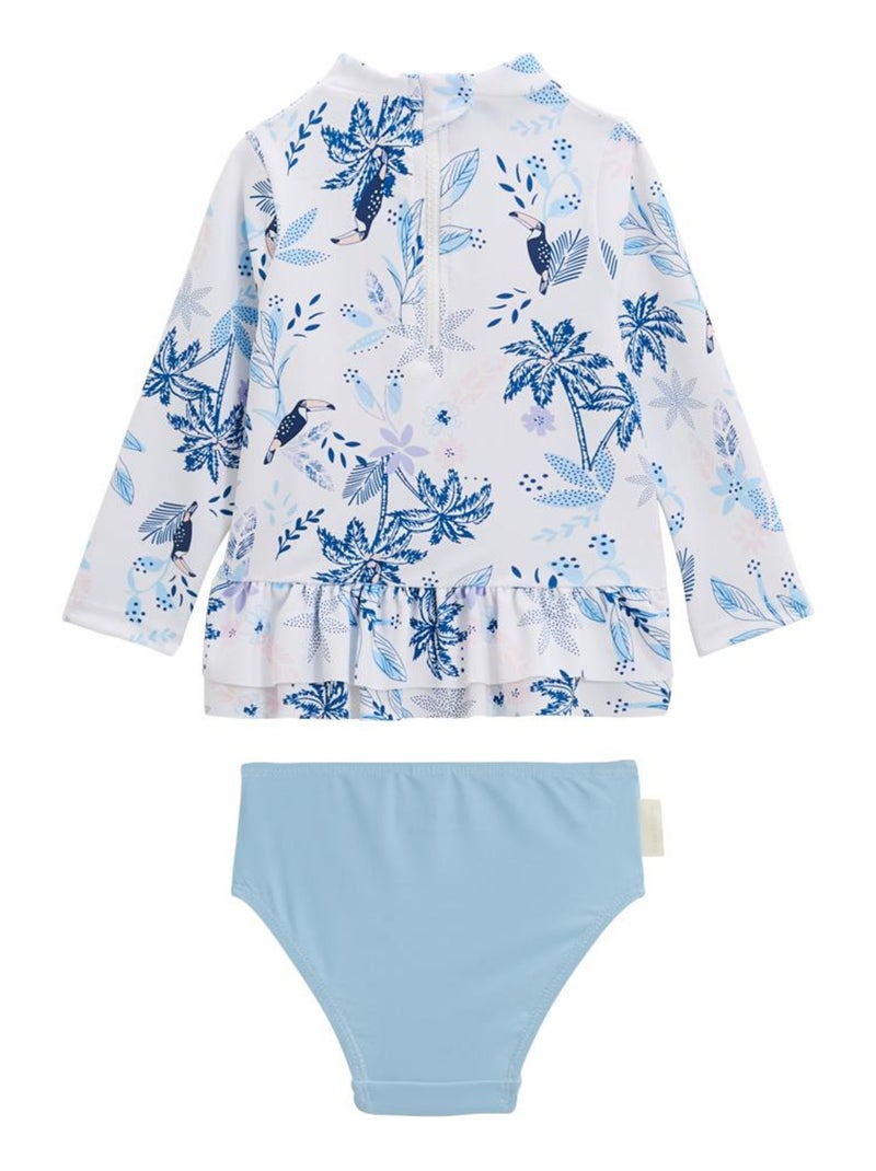 Maillot de bain bébé 2 pièces t-shirt de protection UV & culotte Moorea Bleu - Kiabi