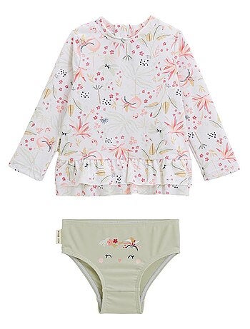 Maillot de bain bébé 2 pièces t-shirt de protection UV & culotte Paradise