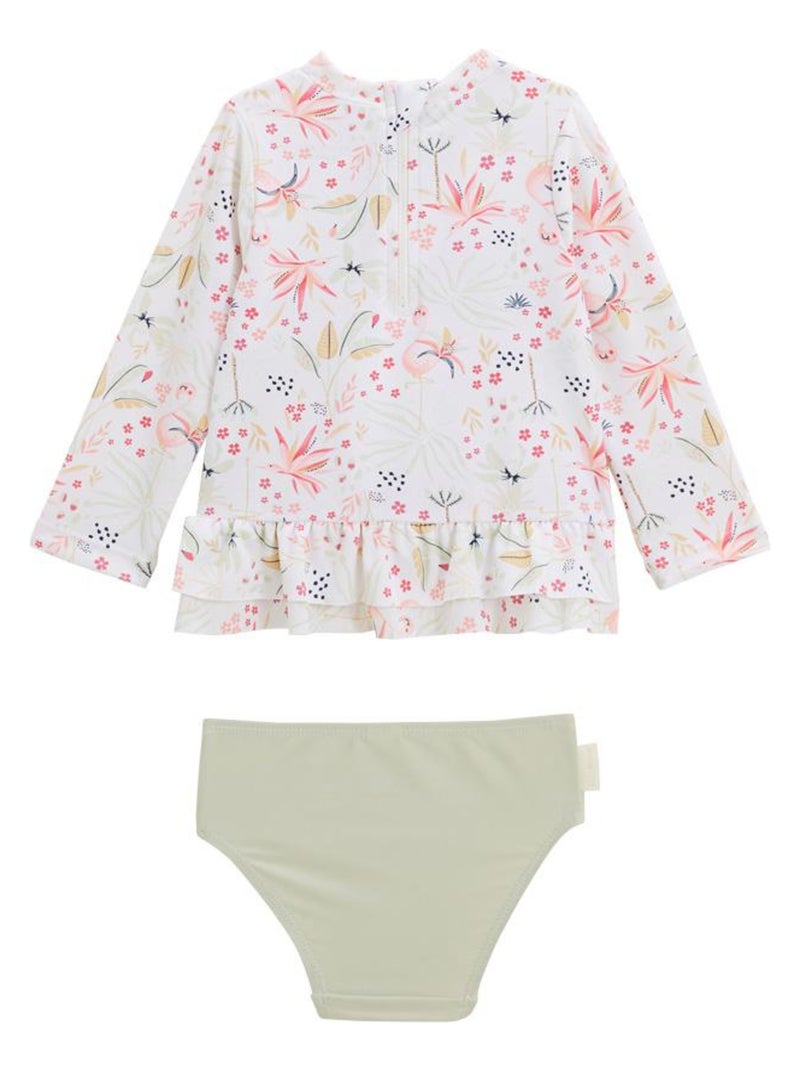 Maillot de bain bébé 2 pièces t-shirt de protection UV & culotte Paradise Rose - Kiabi