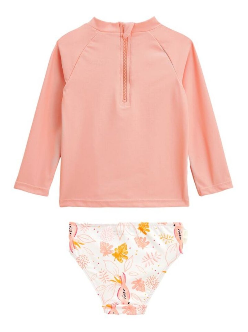 Maillot de bain bébé 2 pièces t-shirt de protection UV & culotte Sumba Rose - Kiabi