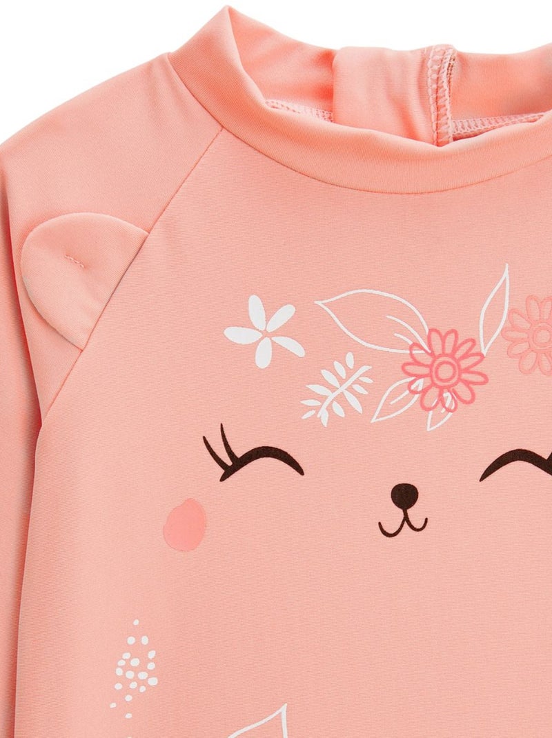 Maillot de bain bébé 2 pièces t-shirt de protection UV & culotte Sumba Rose - Kiabi