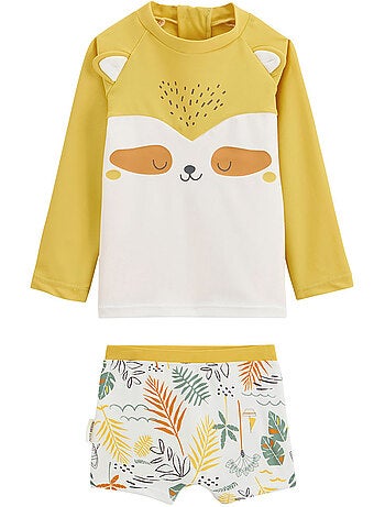 Maillot de bain bébé 2 pièces t-shirt de protection UV et boxer Baroudeur