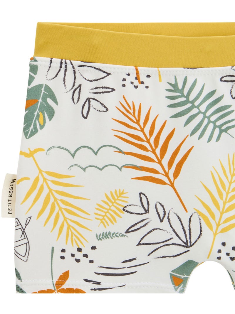 Maillot de bain bébé 2 pièces t-shirt de protection UV et boxer Baroudeur Jaune - Kiabi