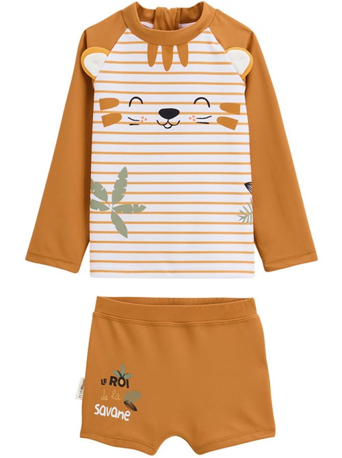Maillot de bain bébé 2 pièces t-shirt de protection UV et boxer Mio - Kiabi