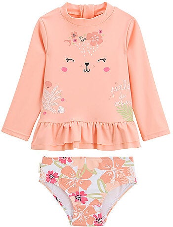 Maillot de bain bébé 2 pièces t-shirt de protection UV et culotte Rosara