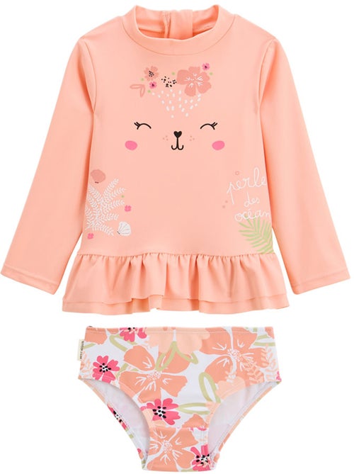 Maillot de bain bébé 2 pièces t-shirt de protection UV et culotte Rosara - Kiabi