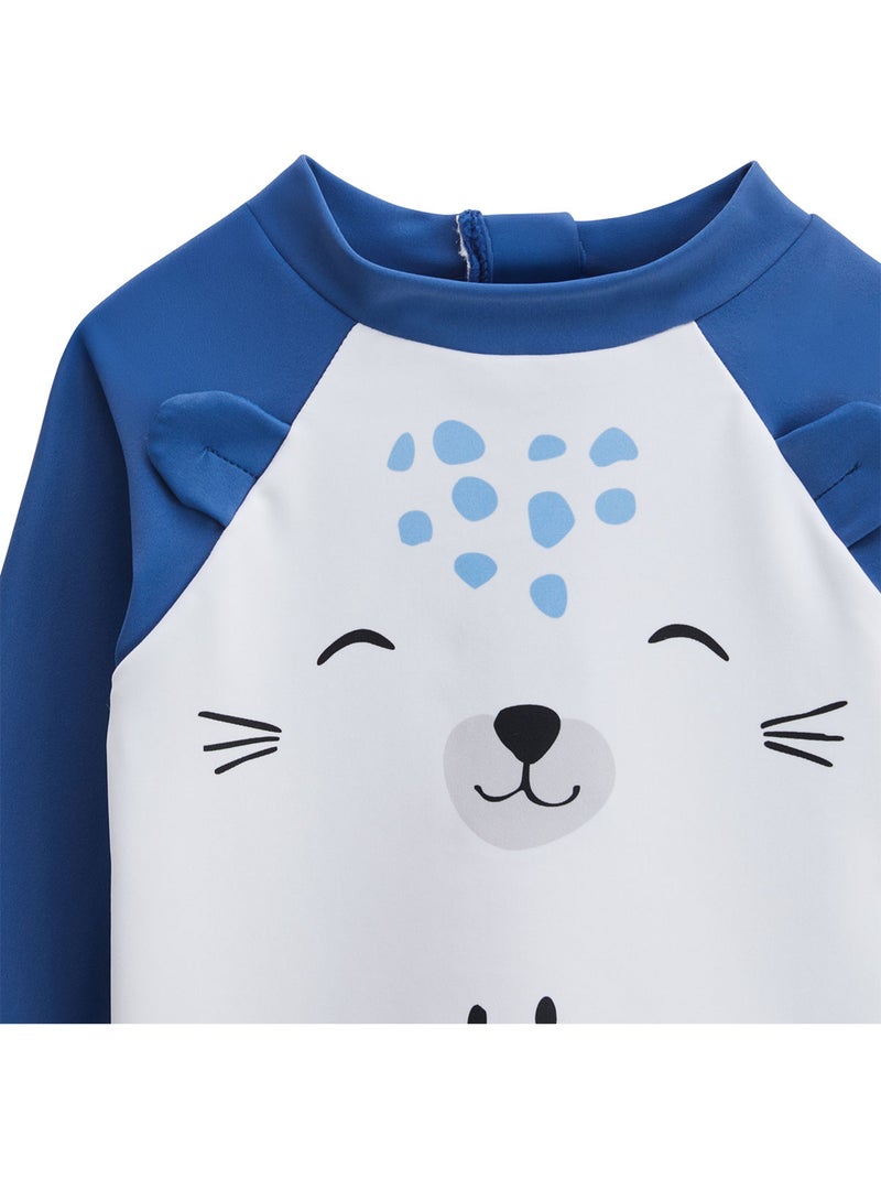 Maillot de bain bébé 2 pièces t-shirt et pantalon de protection UV Brasilia Bleu - Kiabi