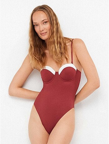 Maillot de bain bicolore avec anneau