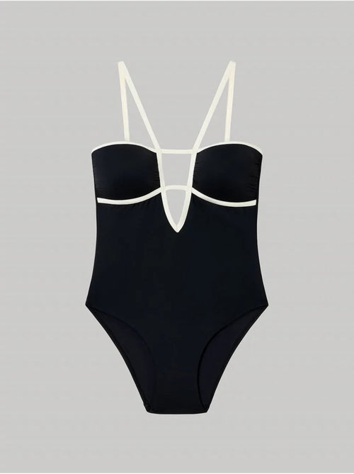 Maillot de bain bicolore avec mousse amovible - Kiabi Maillot de bain bicolore avec mousse amovible - Kiabi