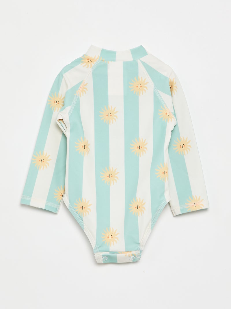 Maillot de bain body à manches longues Bleu - Kiabi