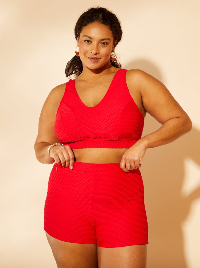 Maillot de bain brassière short pièces Rouge Kiabi