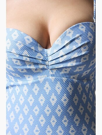 Maillot de bain brillant à motif losange penti