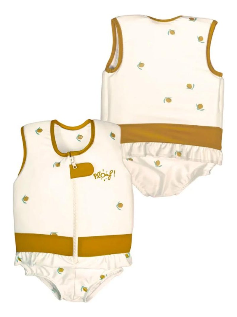 Maillot de Bain Citron Enfant avec Flotteurs - Accessoire de Natation Fille Blanc cassé - Kiabi