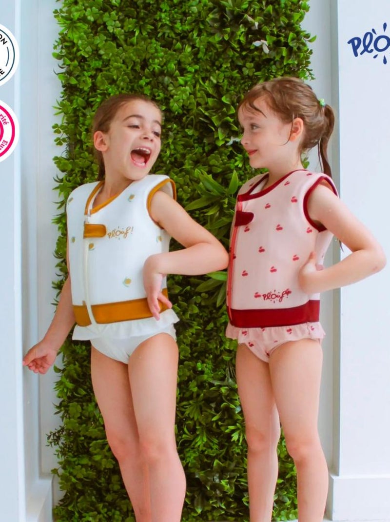 Maillot de Bain Citron Enfant avec Flotteurs - Accessoire de Natation Fille Blanc cassé - Kiabi