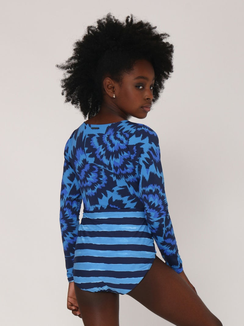 Maillot de bain deux pièces fille Bem estar UV Line Bleu marine - Kiabi