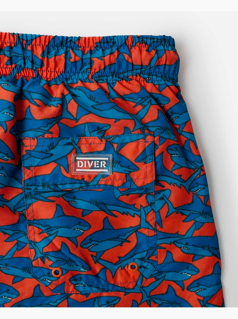 Maillot de bain DIVER Sharks pour homme Orange - Kiabi