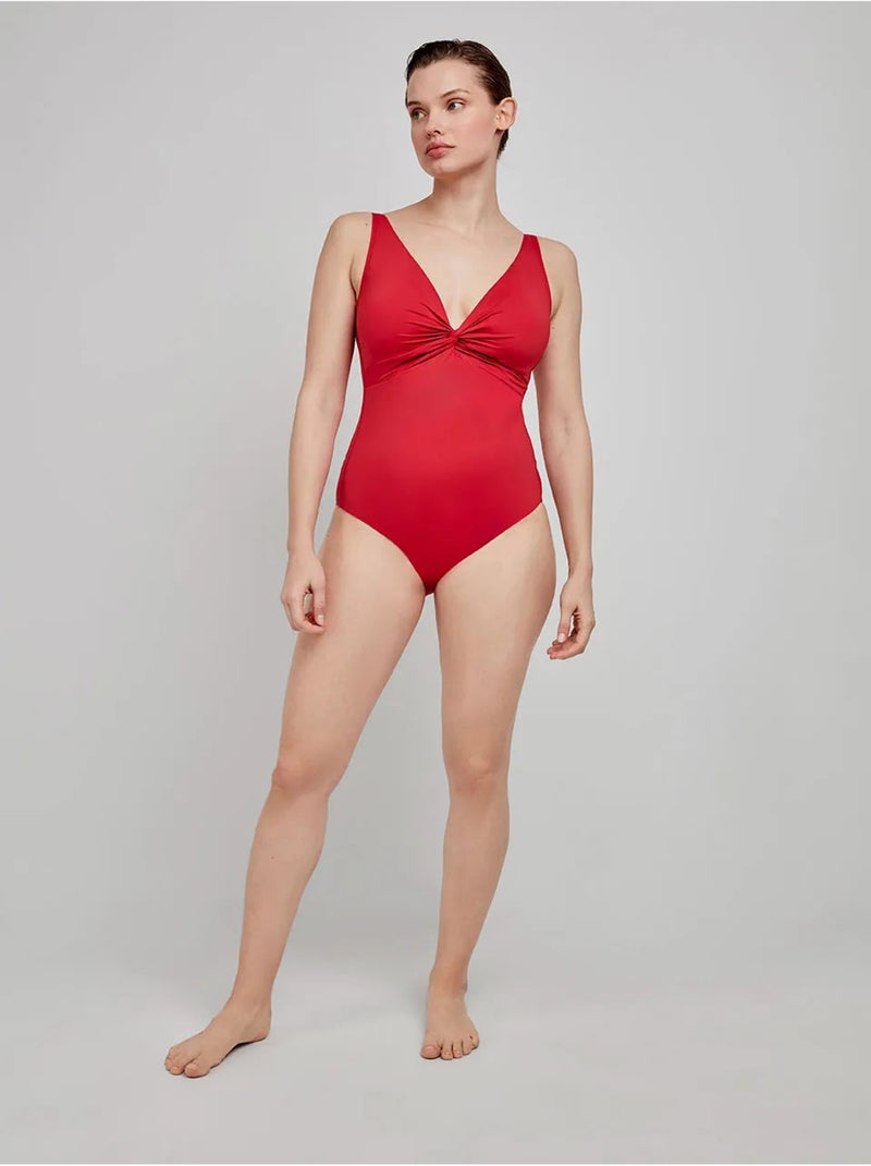 Maillot de bain effet contrôle sans armature Rouge - Kiabi