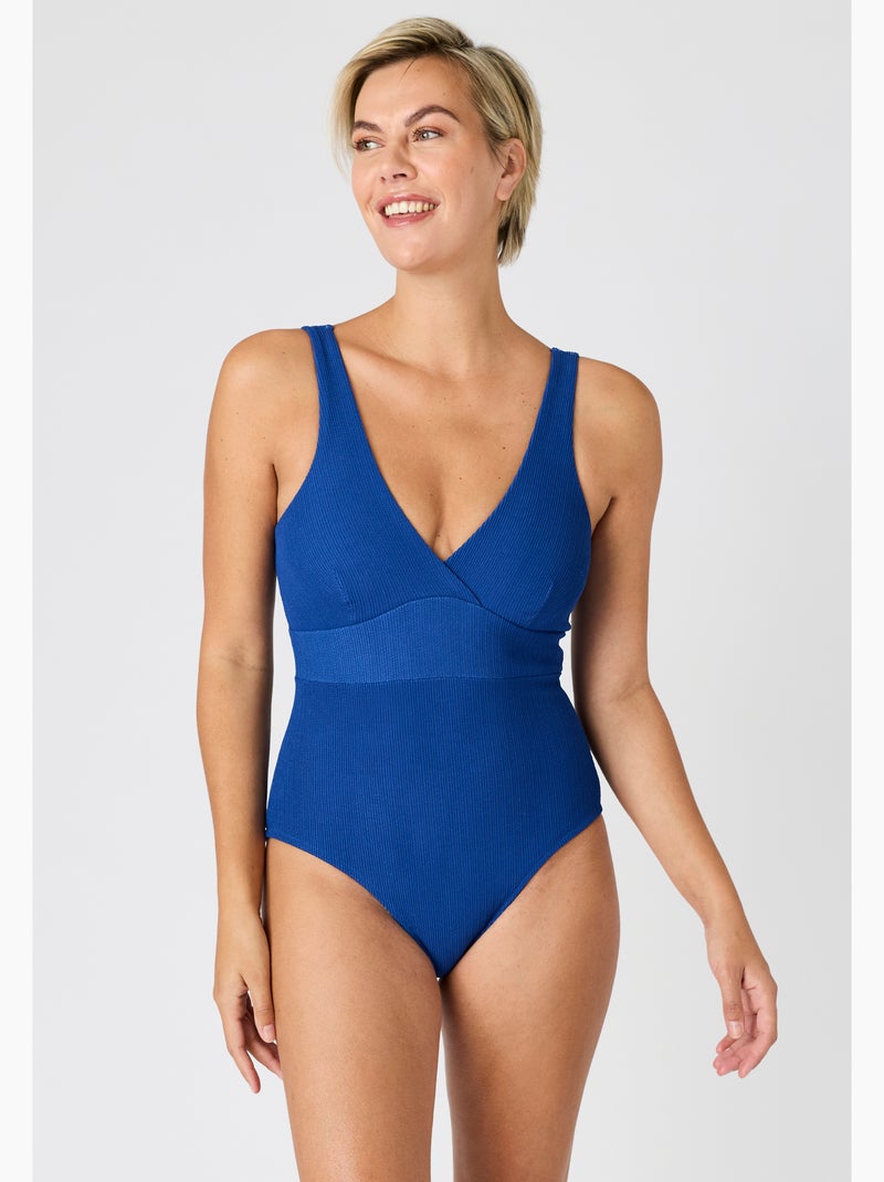 Maillot de bain effet gaufré Perfect Fit by Damart - Damart Bleu - Kiabi