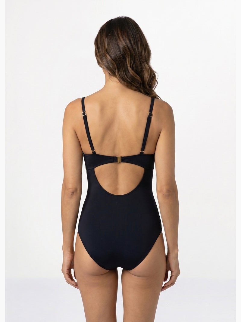 Maillot de bain empiècements résille - AFIBEL Noir - Kiabi