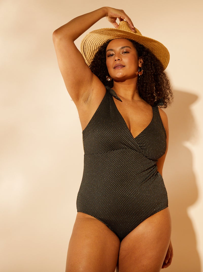 Maillot de bain fantaisie - 1 pièce noir - Kiabi