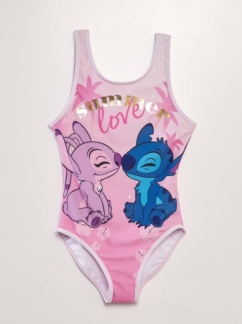 Maillot de bain fantaisie 'Stitch' - 1 pièce Rose clair - Kiabi