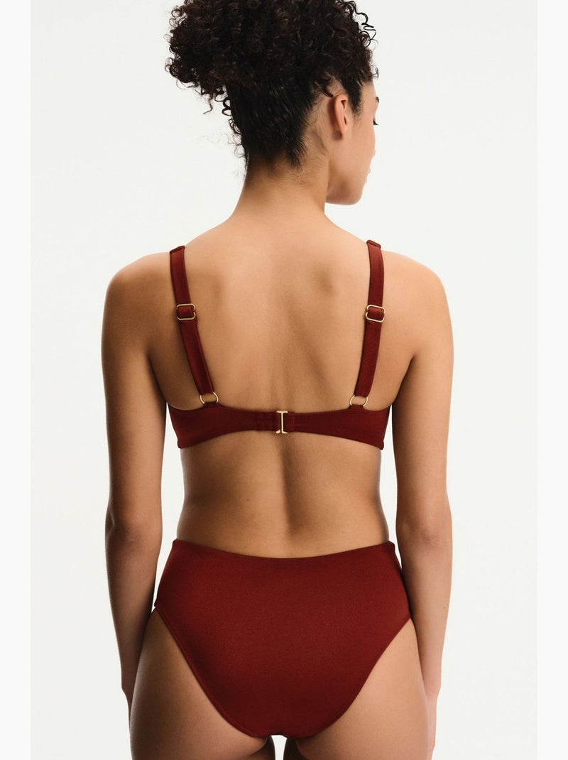 Maillot de bain femme erica scintillant penti Rouge bordeaux - Kiabi