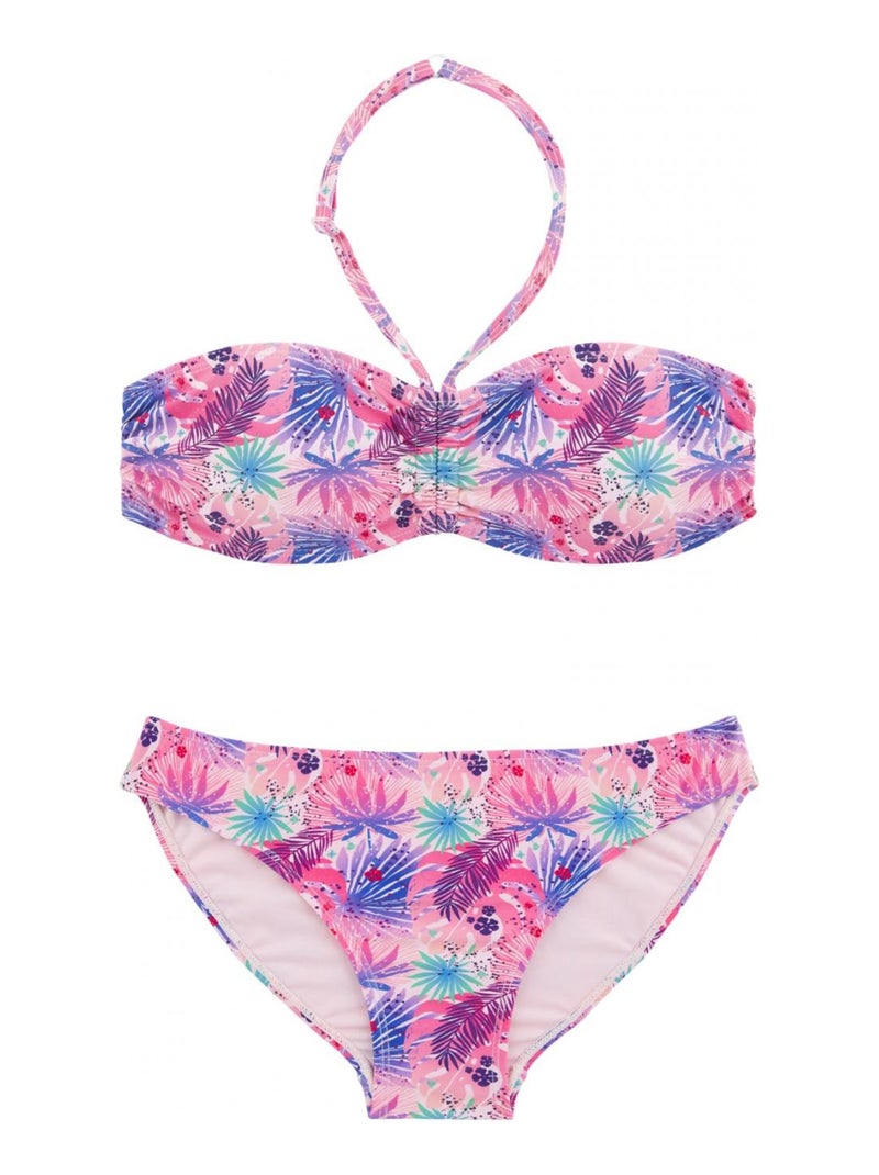 Maillot de bain fille 2 pièces bandeau Freegun Rose - Kiabi