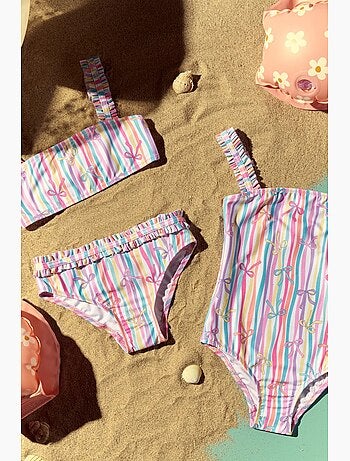 Maillot de bain fille à motif ribbon kurdela penti