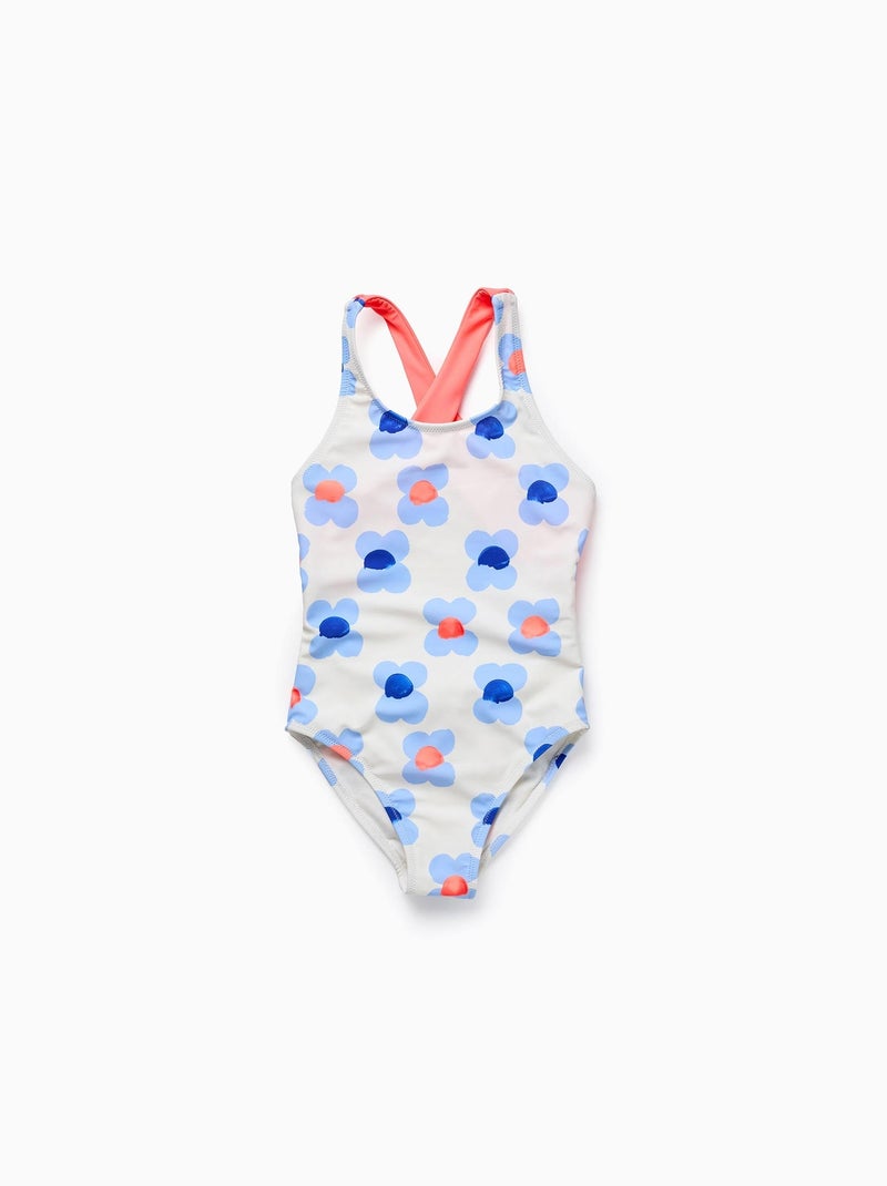 Maillot de Bain Floral Blanc - Kiabi