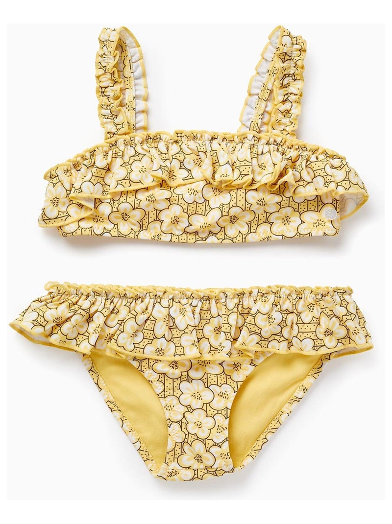 Maillot de bain Floral UPF80 pour Fille  MATISSE Jaune - Kiabi