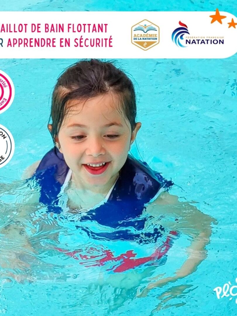 Maillot de Bain France Enfant avec Flotteurs - Accessoire de Natation Fille Bleu Blanc - Kiabi