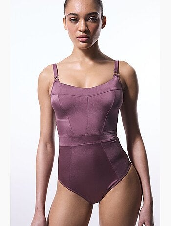 Maillot de bain gainant dina rose à boucle penti