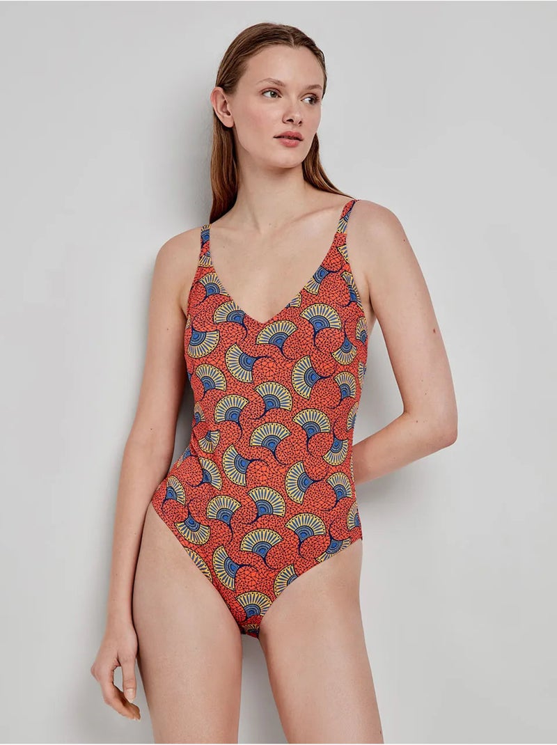 Maillot de bain grande taille imprimé tribal Multicolore - Kiabi